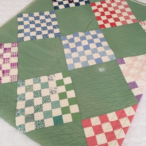 Antique Vintage Quilt Handmade Hand Quilted - Picture 8 of 8